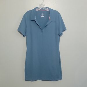 Hiverlay Fitted Blue Polo Golf Dress with Classic Collar